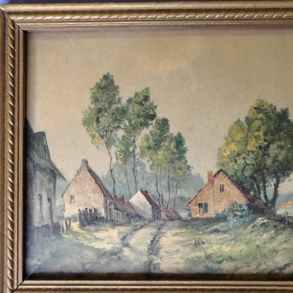 Vintage Framed Print of Pearl Hawkins Early California 1940s Painting - Picture 4 of 7